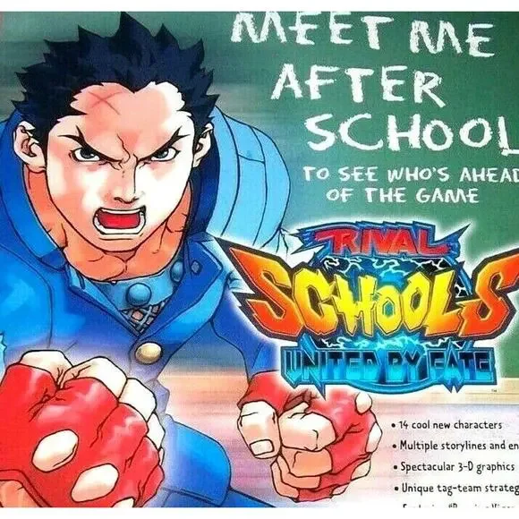 Rival Schools United By Fate Capcom Arcade Flyer Original NOS 1998 Art Print - Picture 1 of 3